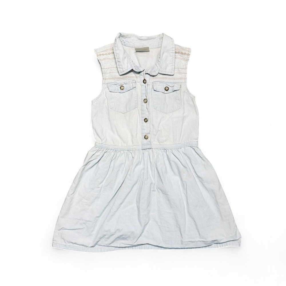 Genuine Kids from Oshkosh sleeveless light-wash denim shirt dress - size 6X